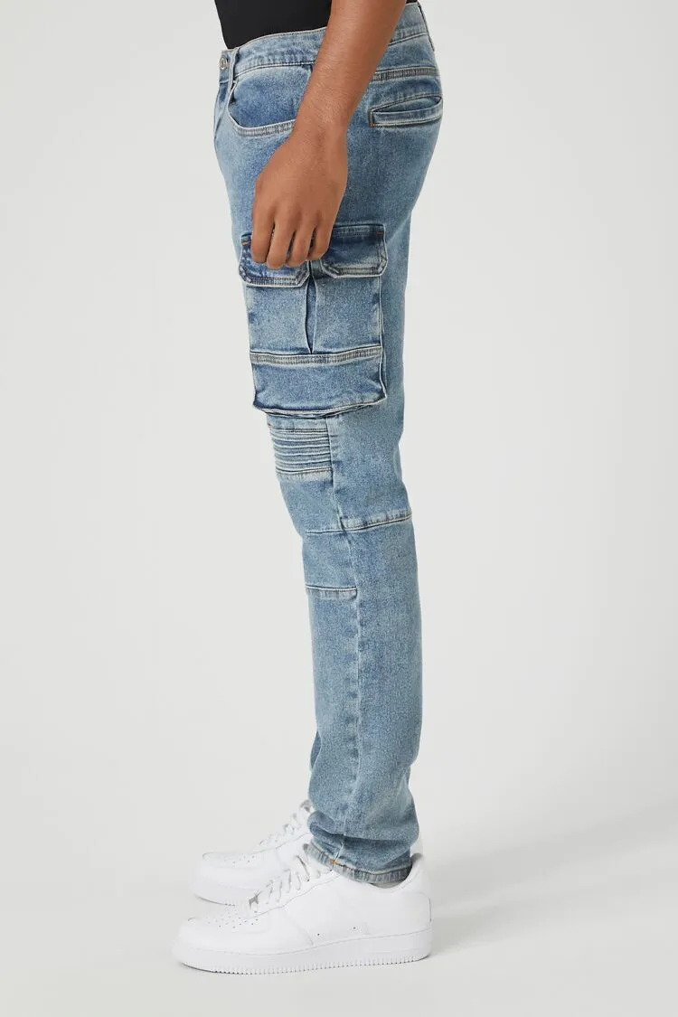 Slim-Fit Moto Cargo Jeans