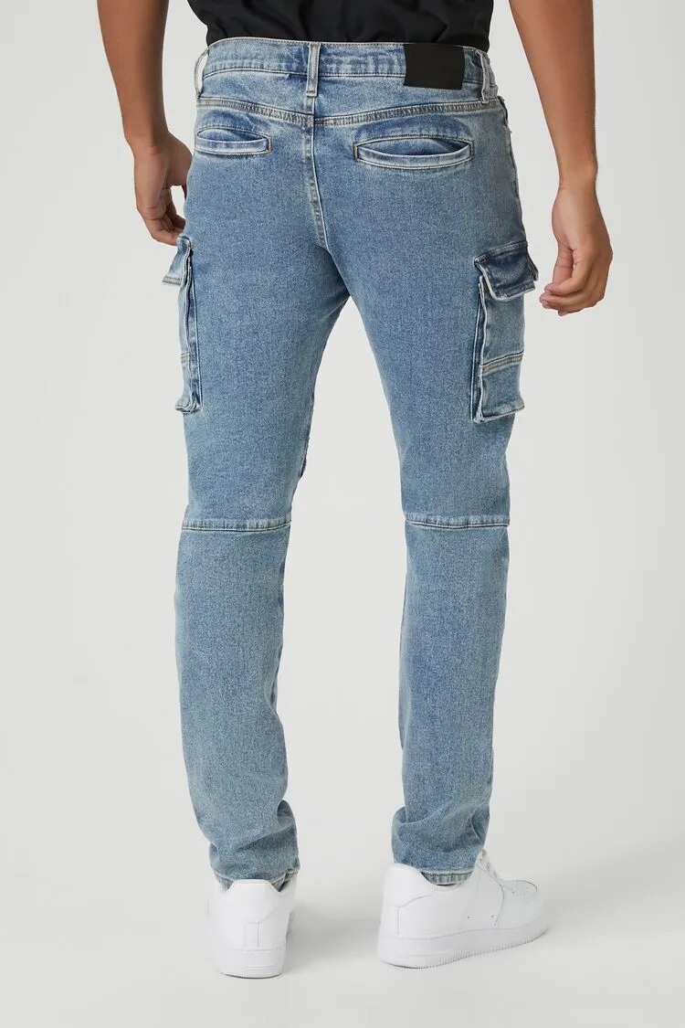 Slim-Fit Moto Cargo Jeans