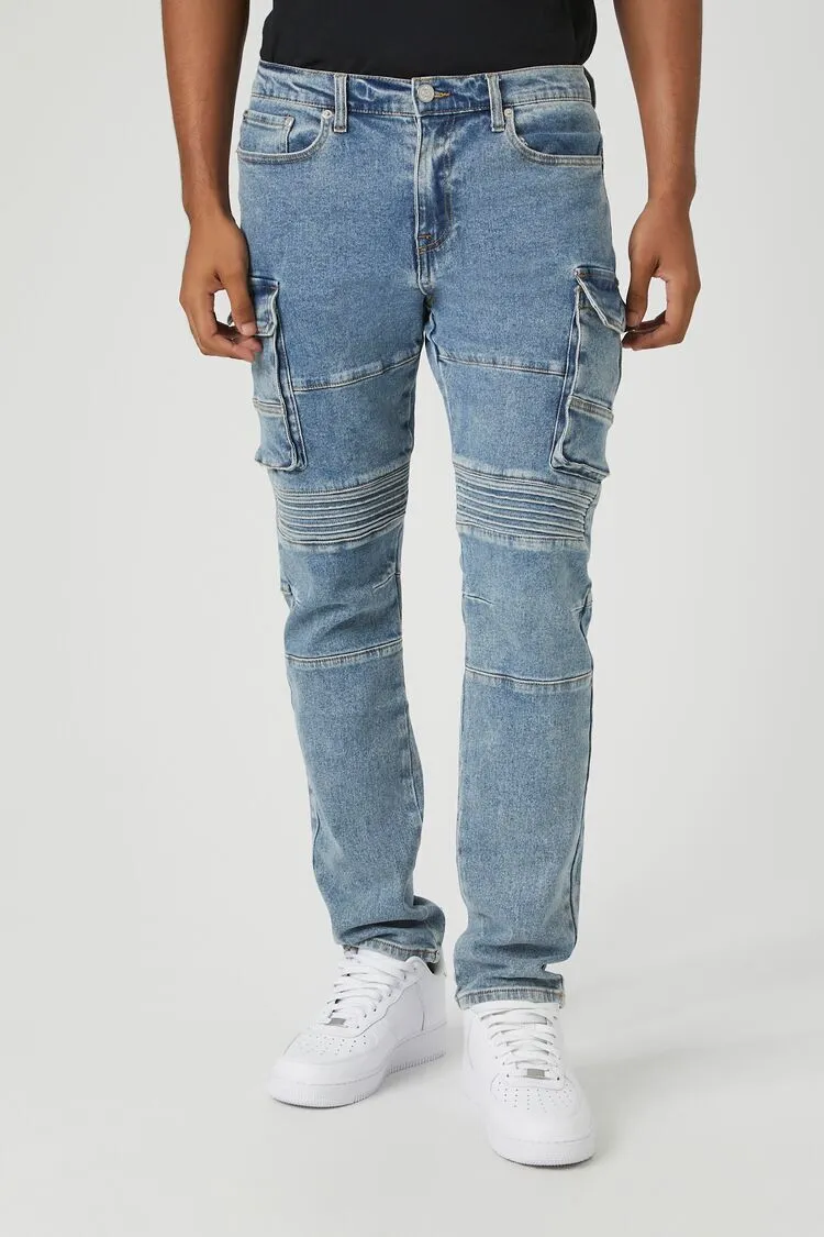 Slim-Fit Moto Cargo Jeans