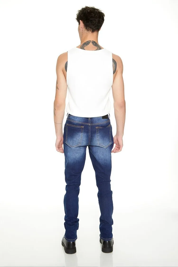 Slim-Fit Zipper Jeans