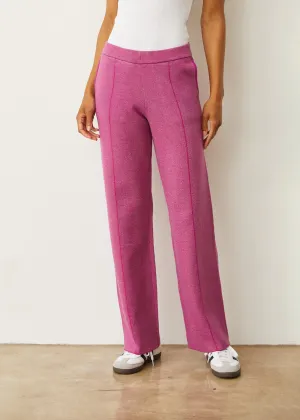 Soft Knit Two Tone Trouser High Rise Design