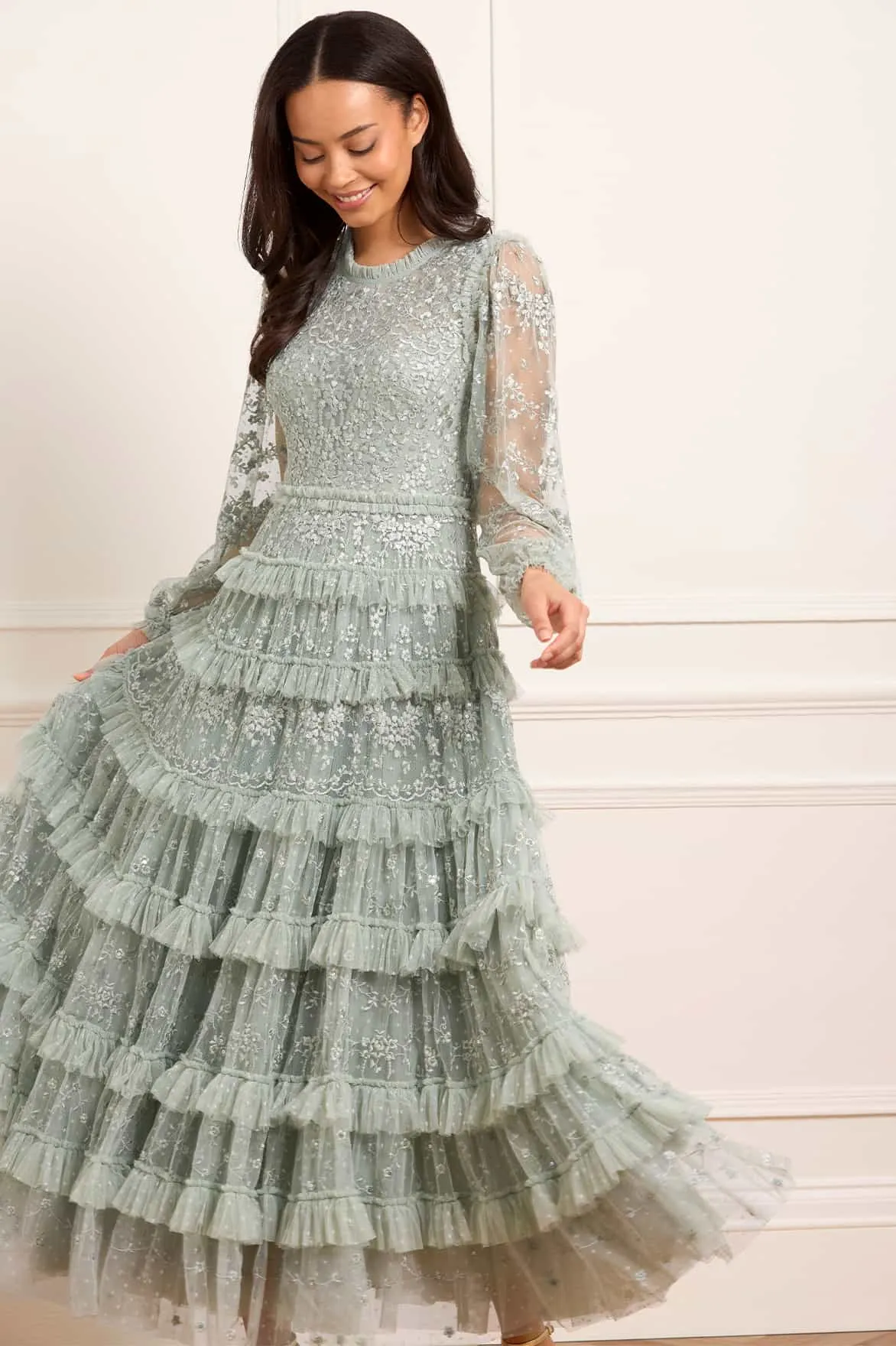 Blossom Lace Ankle Gown Modest Look