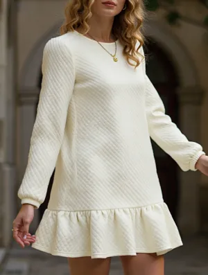 flowy style Spliced Casual Sweatshirt Dress