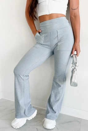 Klaus Brushed Knit Flare Leggings (Chambray) Neutral Shade