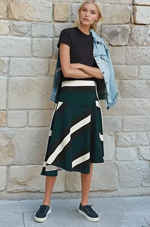 Green Sporty Stripe Skirt Light Touch