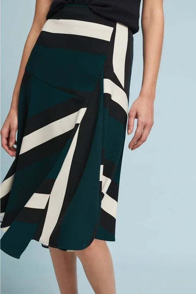 Clean Lines Green Sporty Stripe Skirt
