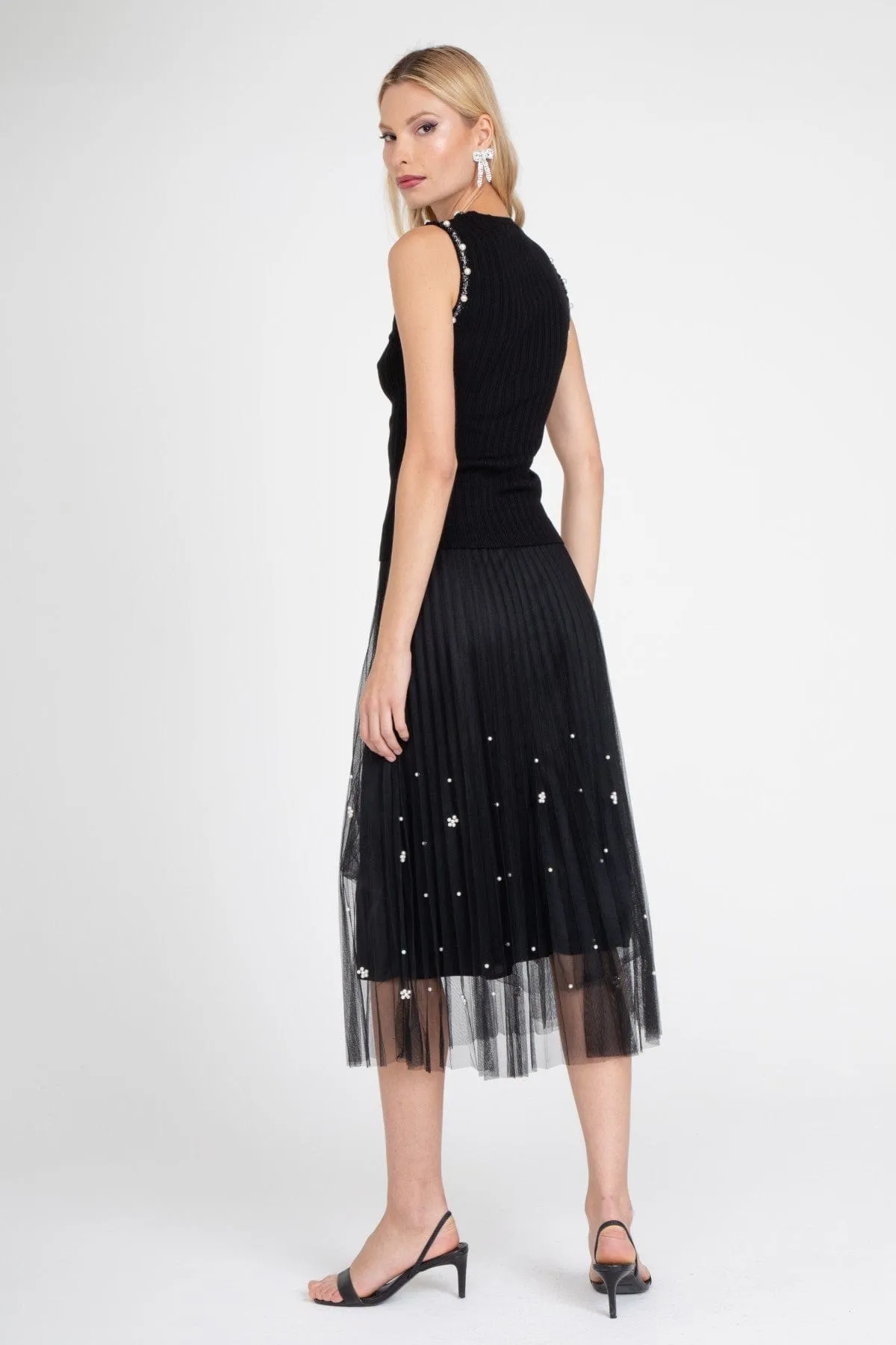 Black Pearl Pleated Skirt Built In Shorts Daily Essential