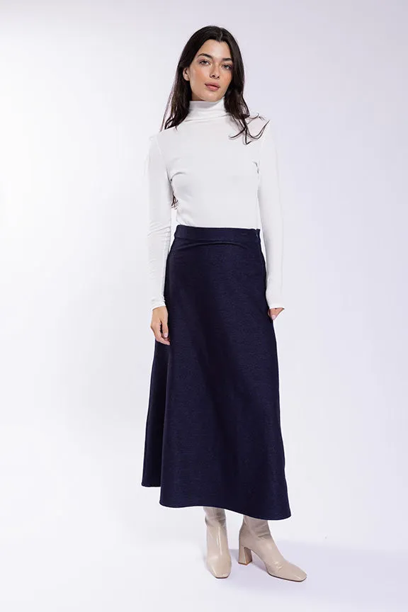 Family Celebration Latitude Denim Stretch Chambray A line Skirt LA339D
