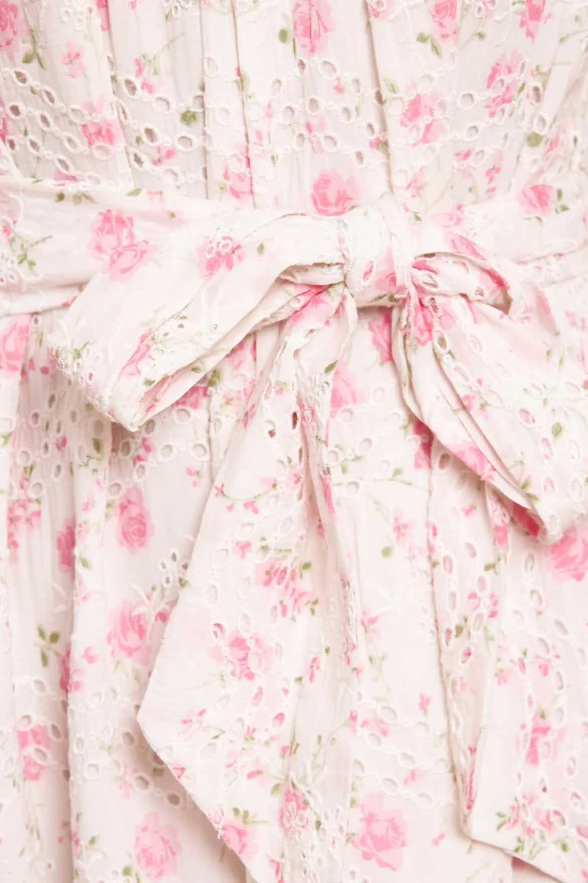 Polite Color Rose Ditsy Cotton Broderie Midaxi Dress
