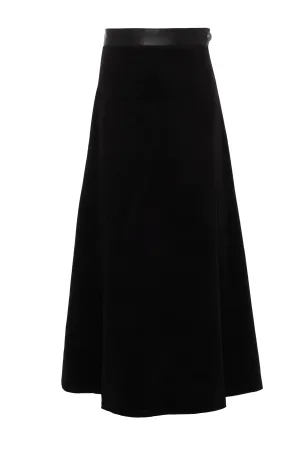 Faves Black Corduroy Midi Skirt WB5CM1674SM Weekend Style Light Fabric
