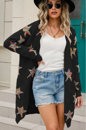 WOMENS OPEN FRONT KNITTED CARDIGAN Lightweight Layering Option FlexibleNeckline