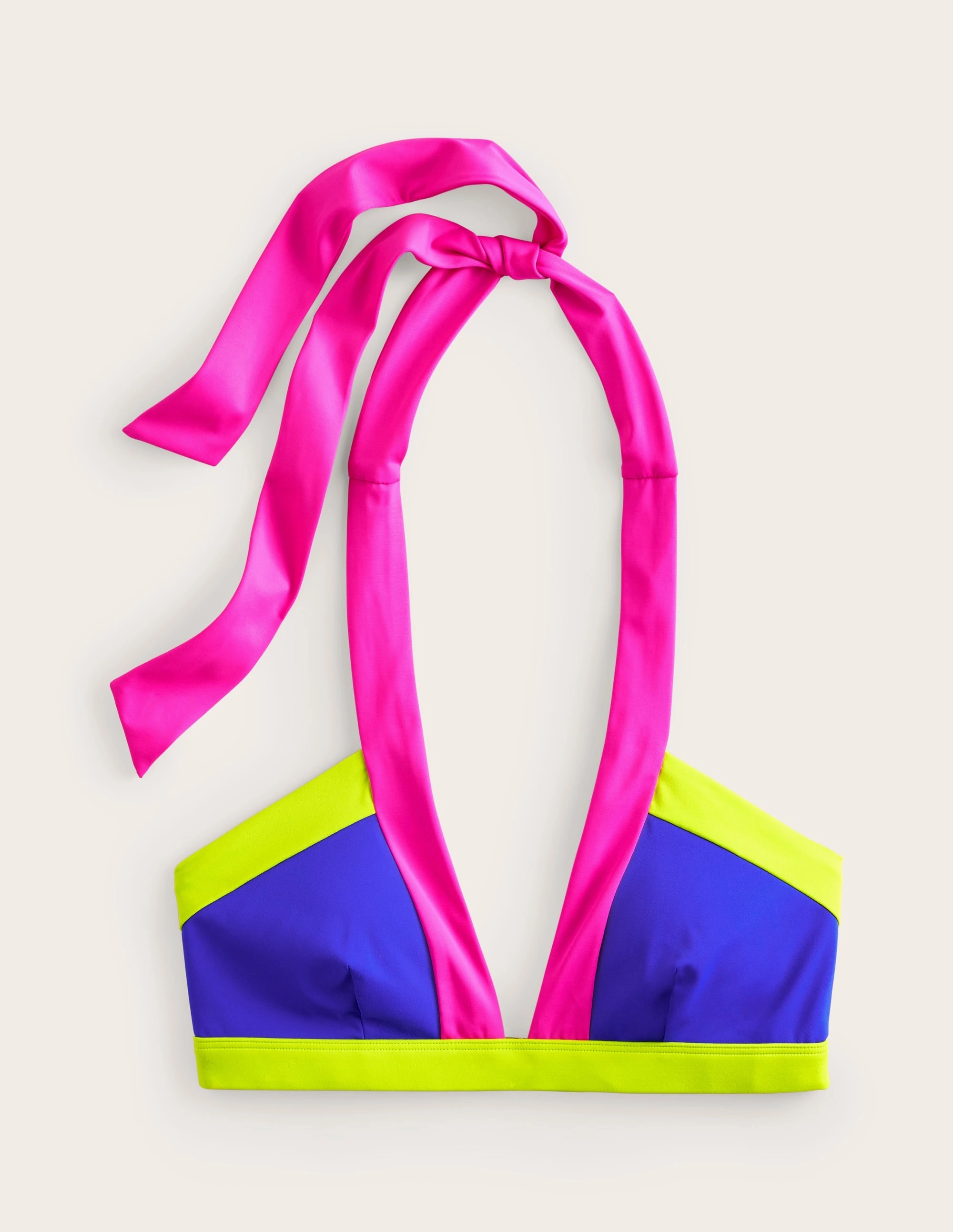 Ithaca Halter Bikini Top-Blue Colourblock Bold-Hues