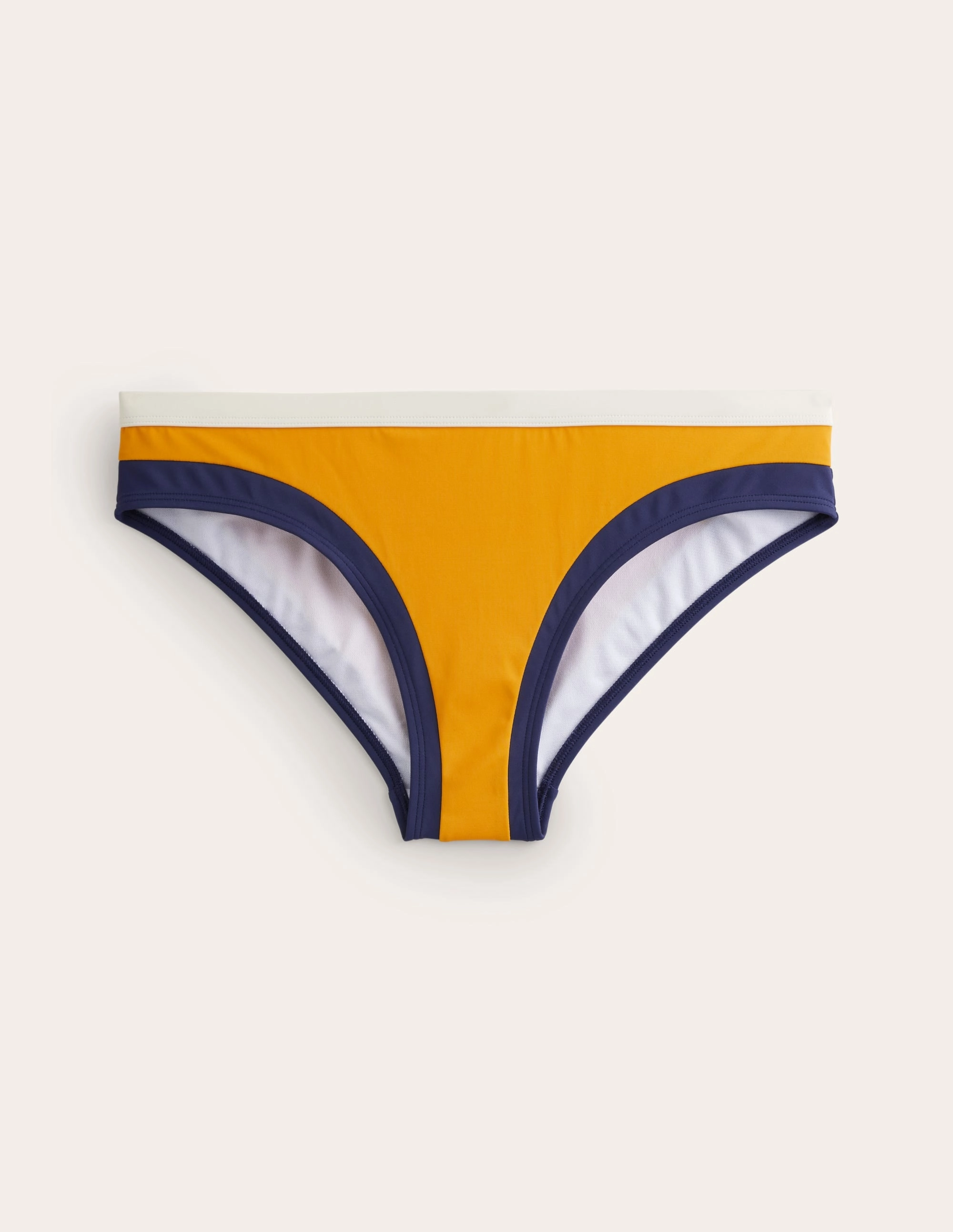 Santorini Bikini Bottoms-Saffron Yellow Colourblock Temperature Regulating Fabric