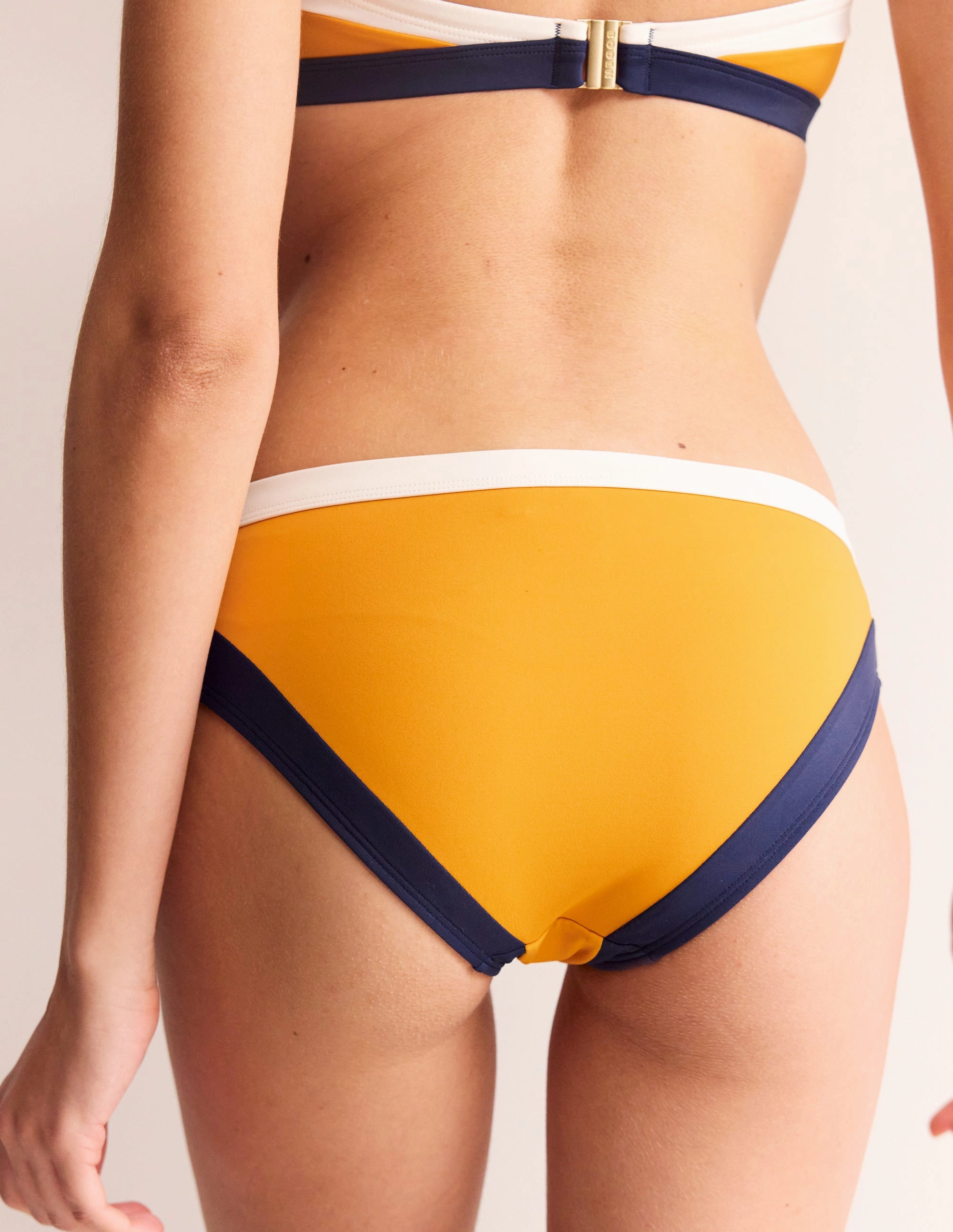 Lightweight Mesh Refreshing Style Santorini Bikini Bottoms-Saffron Yellow Colourblock