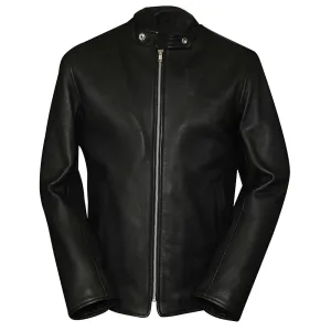 Snap Button Collar Desire Black Leather Jacket