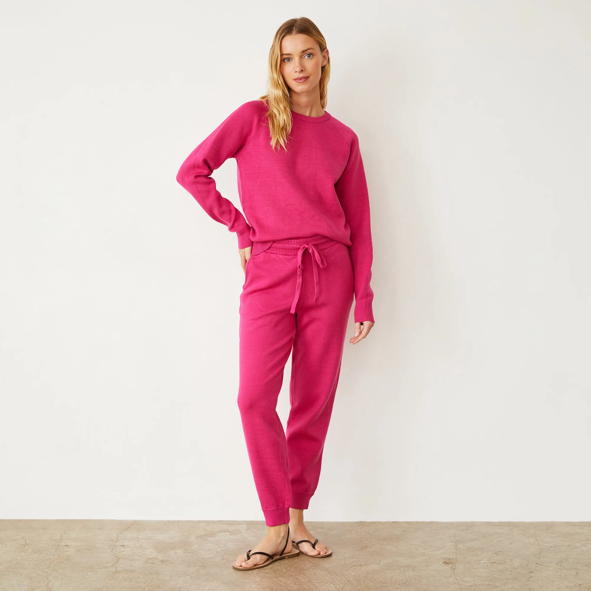 Basic Long Sleeve Soft Knit Raglan Sweater