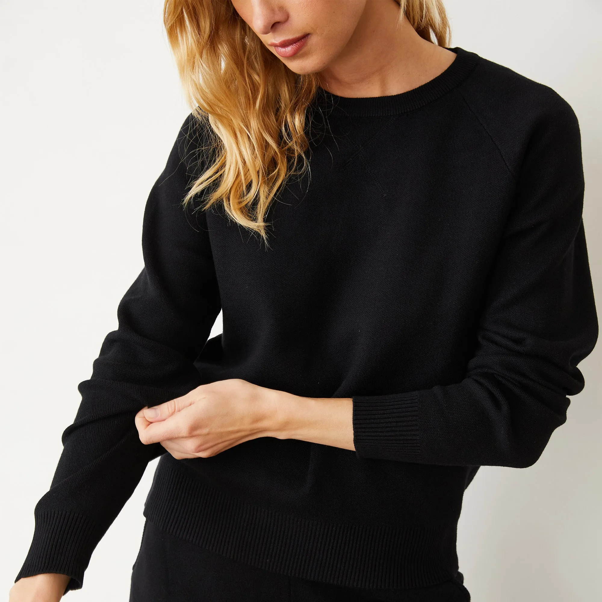 Soft Knit Raglan Sweater Comfort Layer Wear Fall Flow