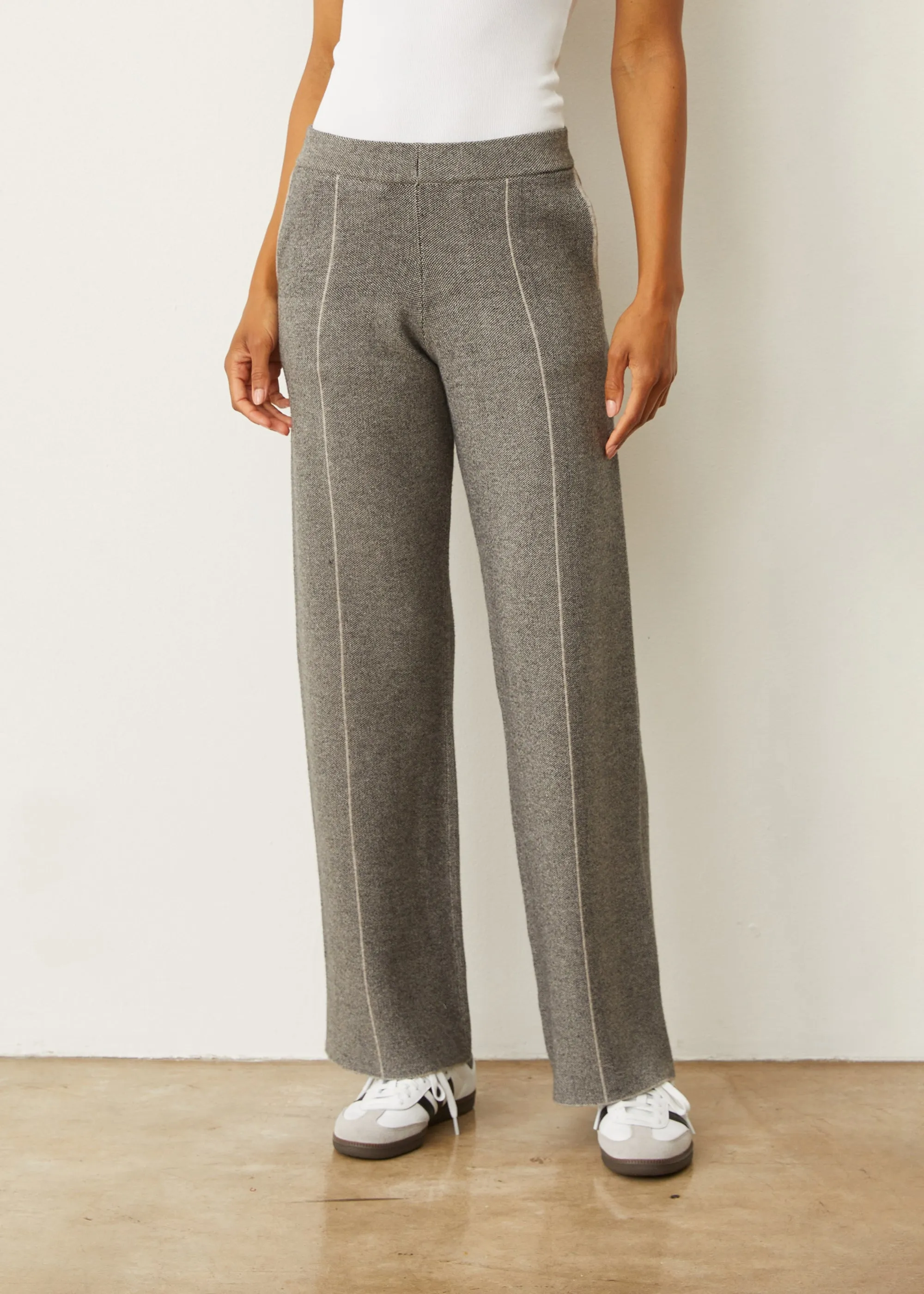 FunctionalZipper Soft Knit Two Tone Trouser