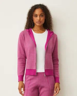 Cotton Touch Statement Mood Soft Knit Two Tone Zip Up Hoody
