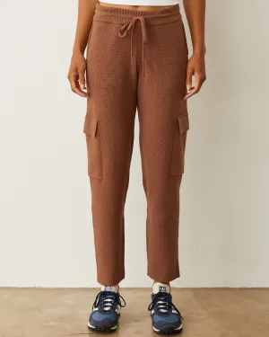 MachineWashableFabric Soft Waistband Soft Knit Waffle Cargo Jogger