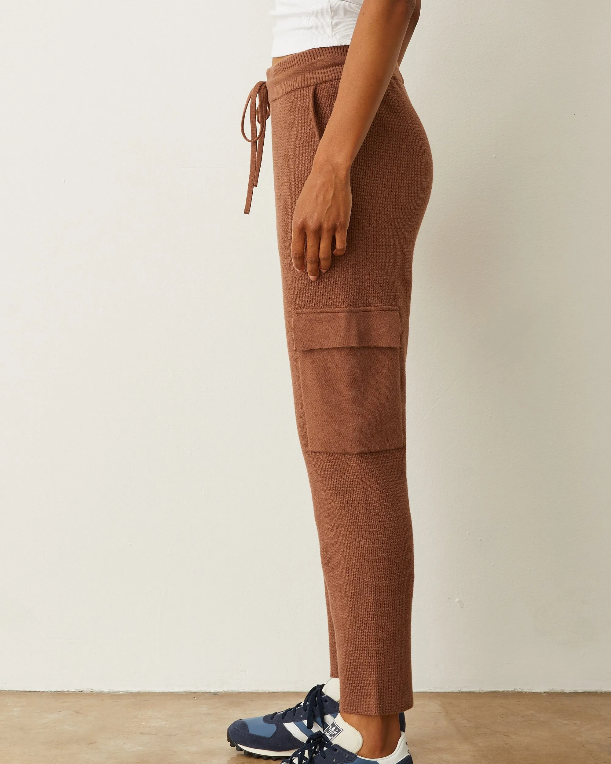 Breathable Stretch Soft Knit Waffle Cargo Jogger