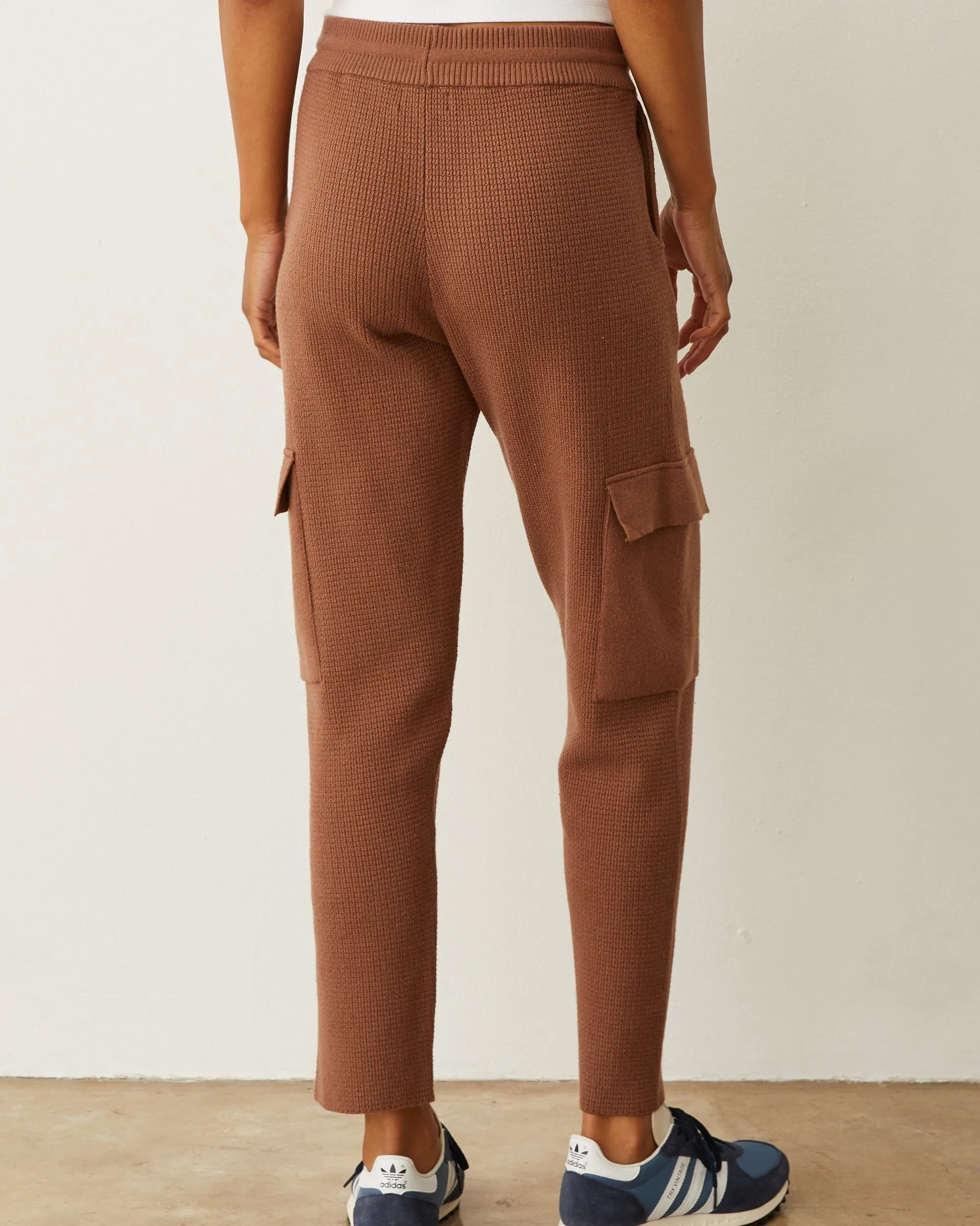 Comfy Ease Smooth Finish Soft Knit Waffle Cargo Jogger