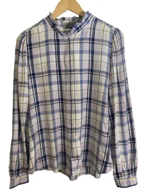 Soft Summer Plaid Ruffle Shirt