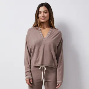 Light Soft Knit Contrast Stitch Hoody Beach Walk UVProtectiveLayer
