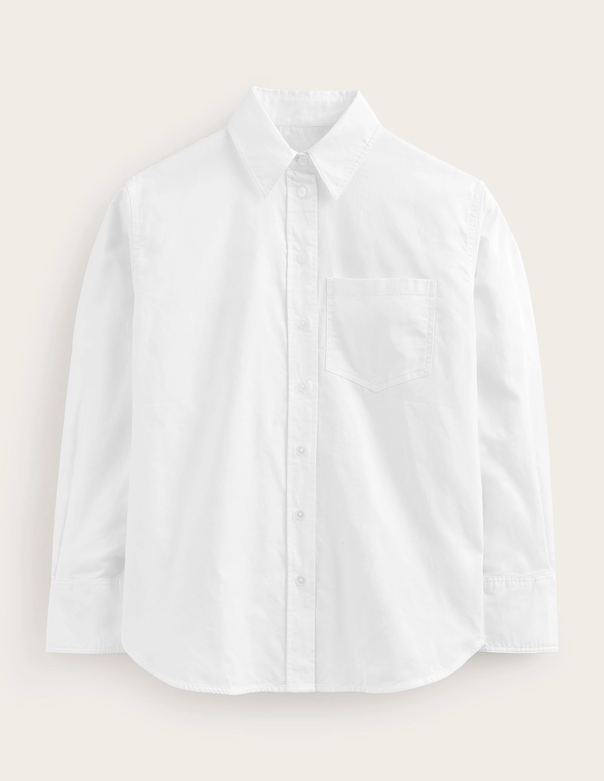Rubberized grip Connie Relaxed Cotton Shirt-White