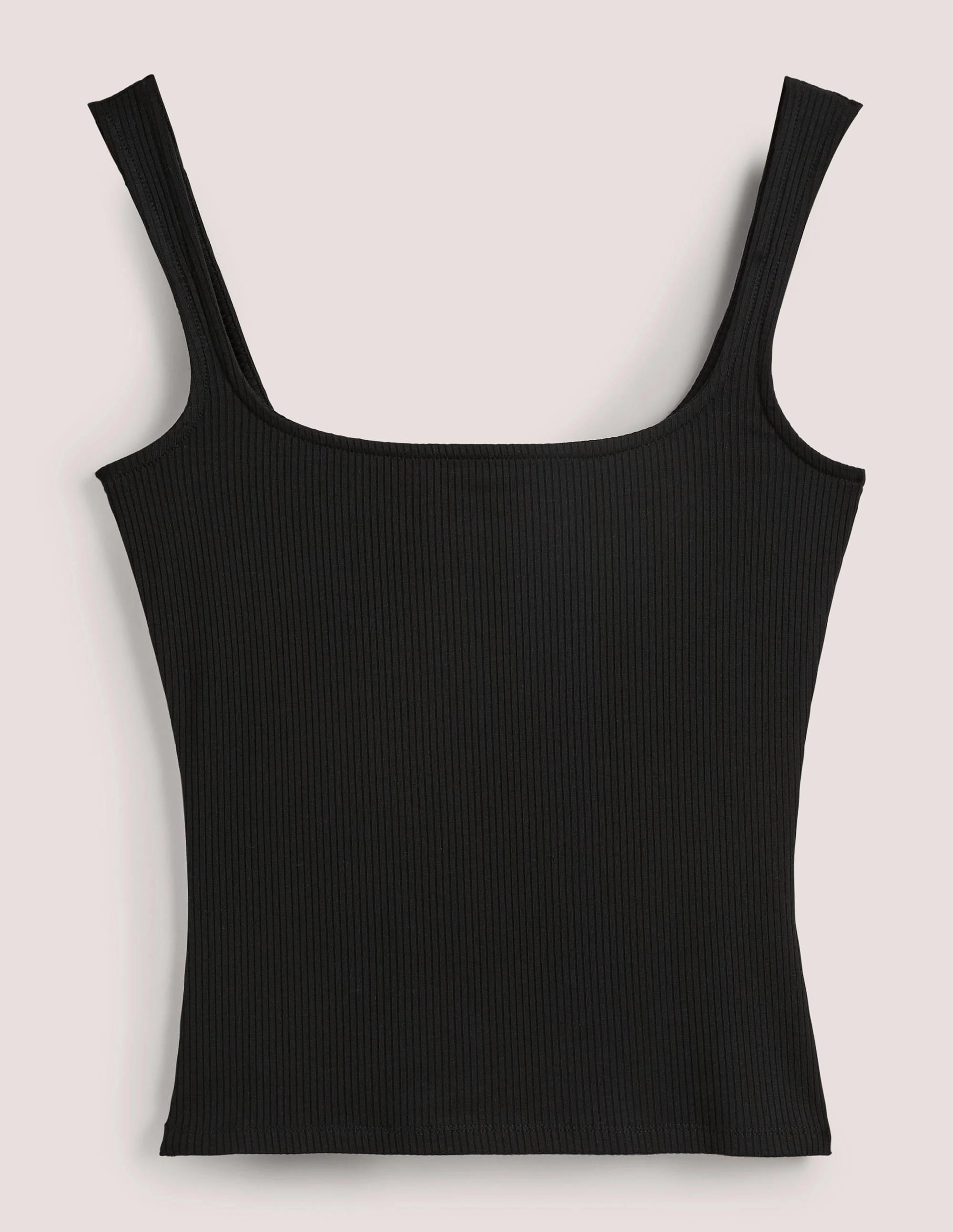 Soft Ribbed Vest-Black Reinforced Buttonholes