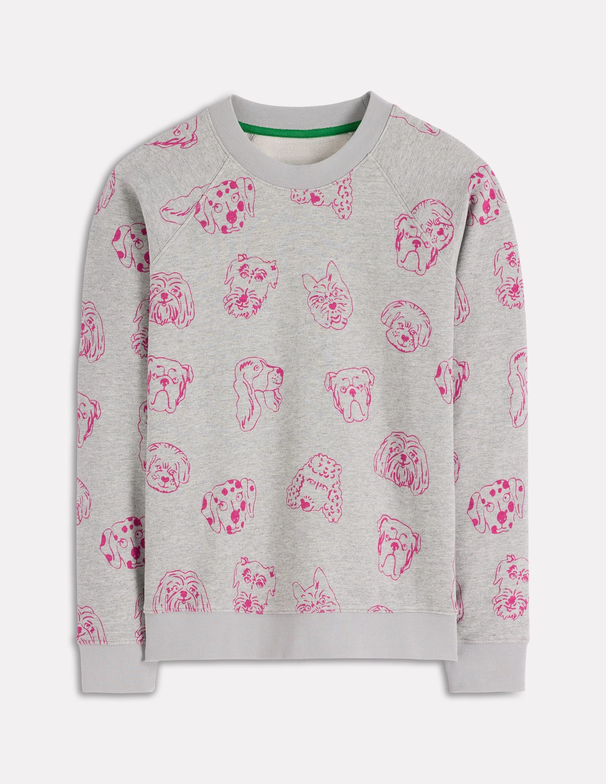 Soft Inner Lining Rosa Printed Sweatshirt-Grey and Pink Yarrow, Dogs