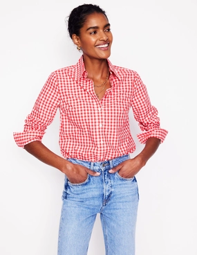 Sienna Cotton Shirt-Jam Red Gingham AdaptiveFitFabric