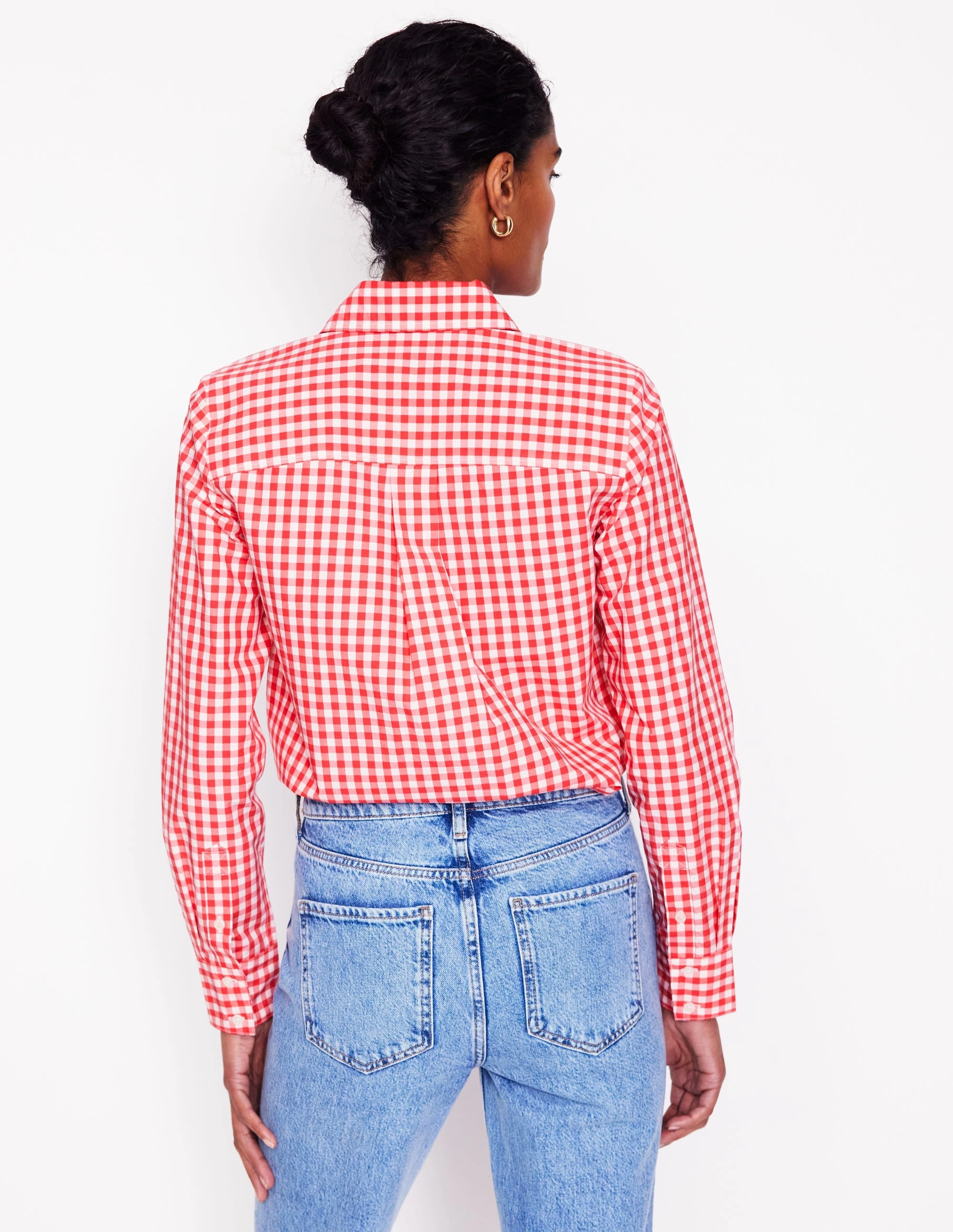 BondedSeams Sienna Cotton Shirt-Jam Red Gingham
