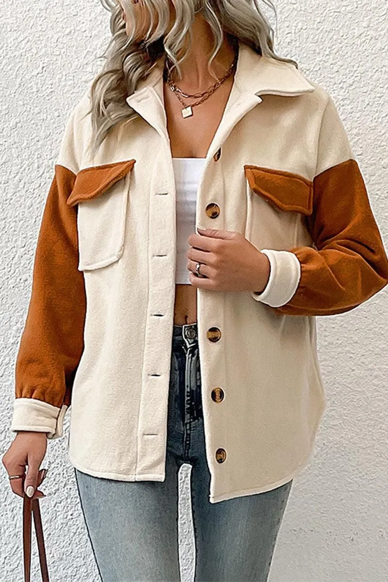 Vintage Shirt BUTTON DOWN LAPEL JACKET WITH POCKETS
