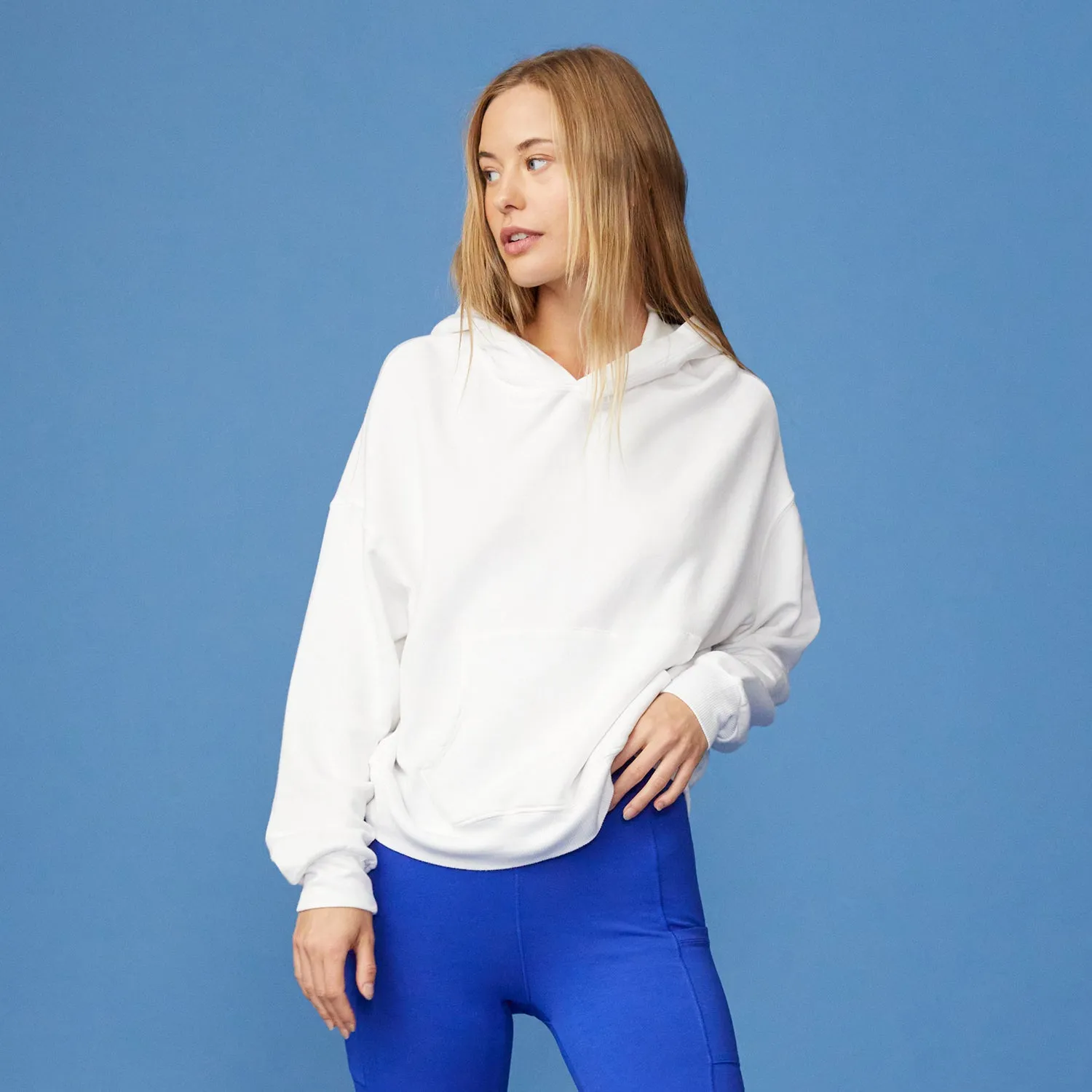 Softfleece Slouchy Pullover retro-style button detail