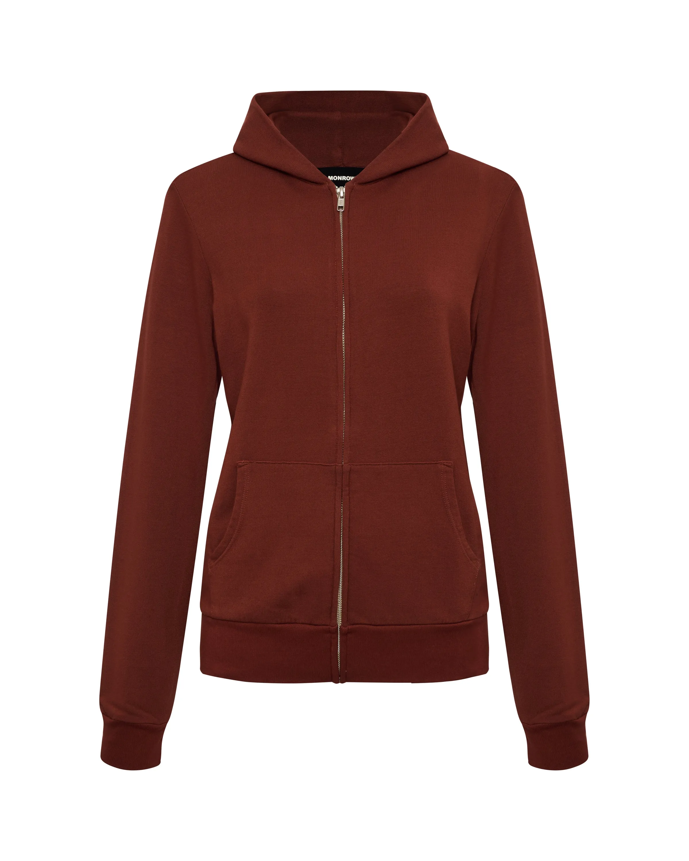 Convertible Neckline Minimalist Stitching Softfleece Zip Up Hoody