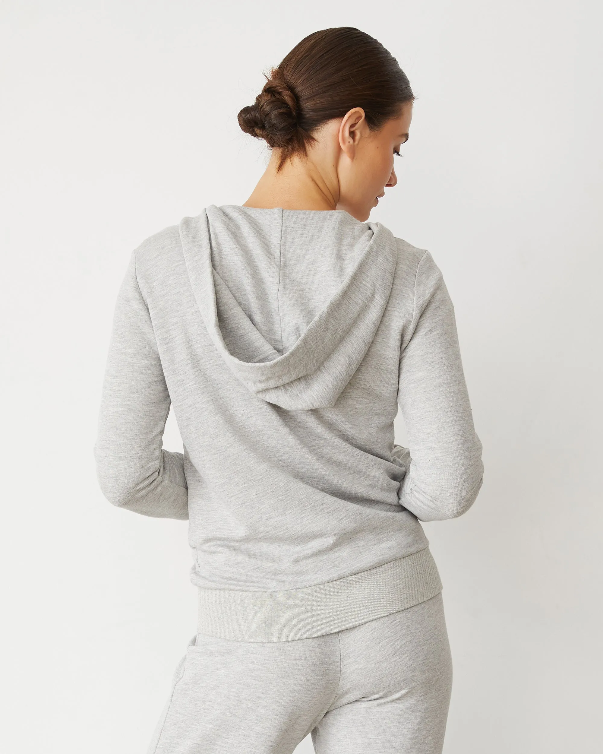 Effortless Waist Design Softfleece Zip Up Hoody