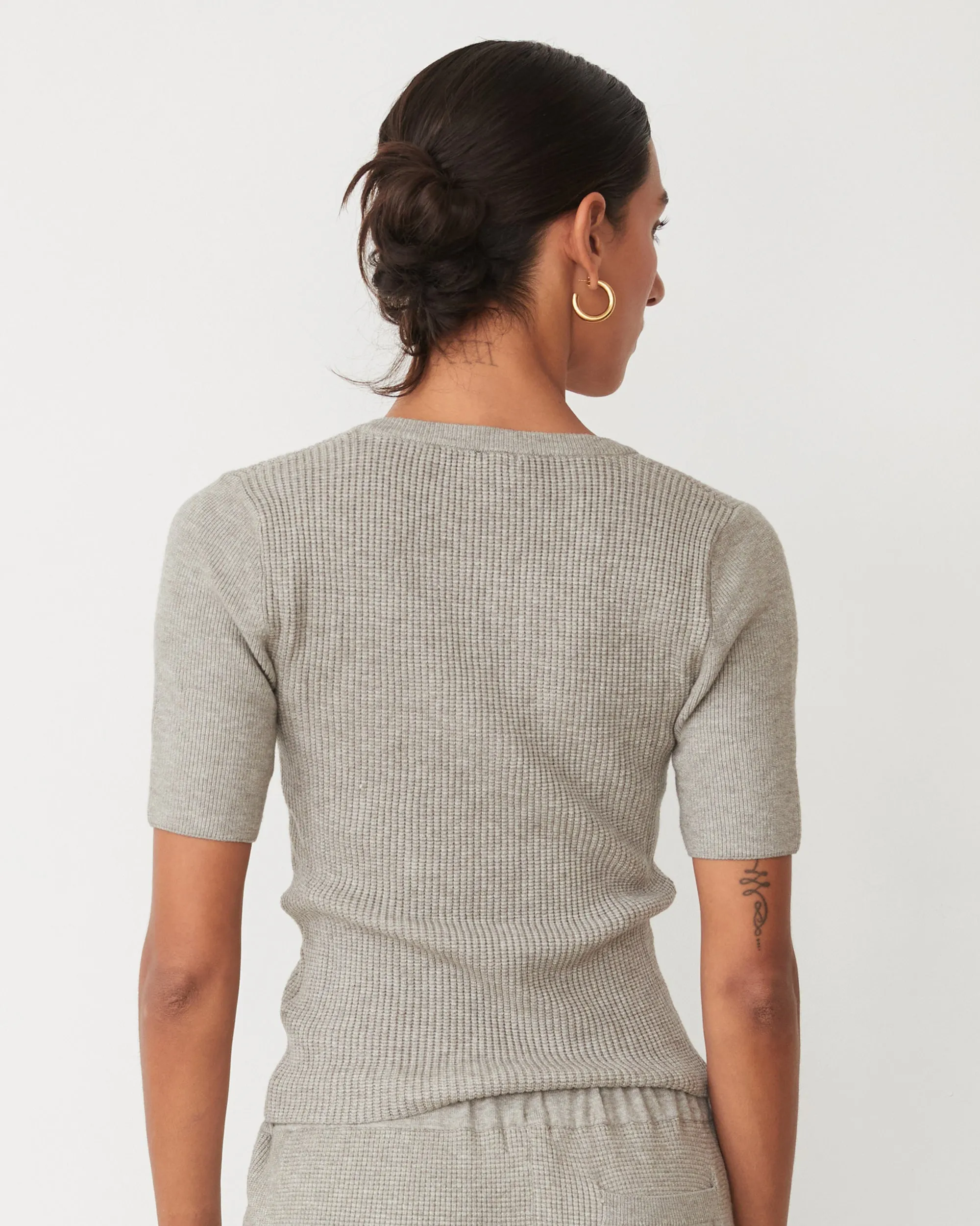 Softknit Rib Waffle Henley Tagless Neckline Design Layered Ventilation Zones