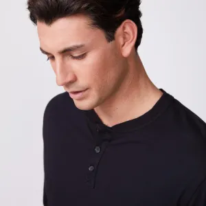 DoubleLayered Collar Long Sleeve Henley