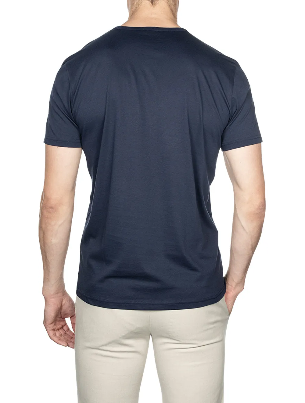 Solid Cotton T-shirt Navy