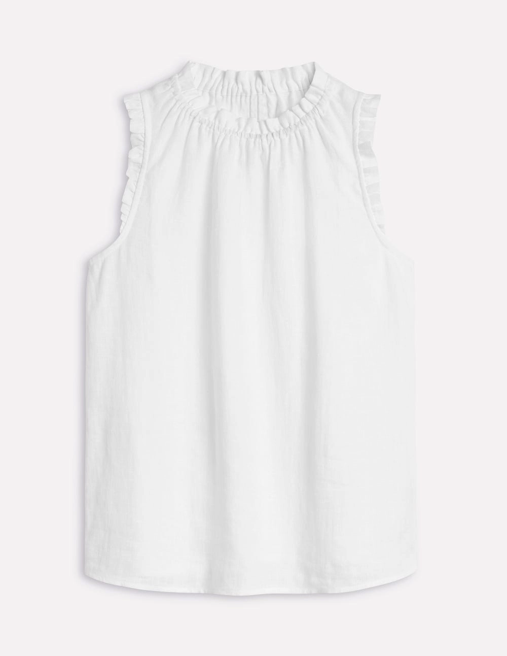 CompressionTechnology Sophie Ruffle Linen Top-White