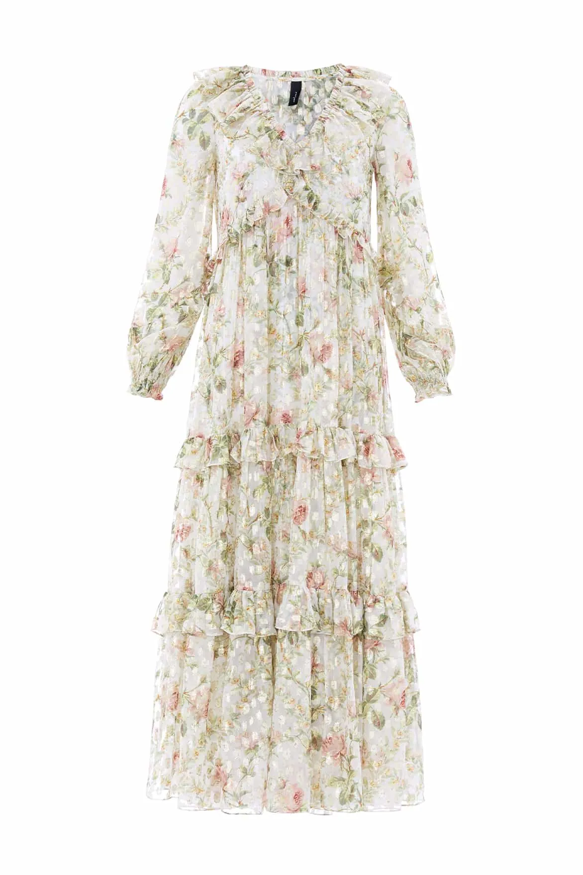 Colette's Rose Cherie Lurex Ankle Gown DoubleLayeredMaterial