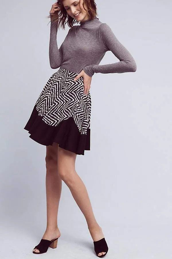Tonal Layering Structured Shape Farrah Skirt