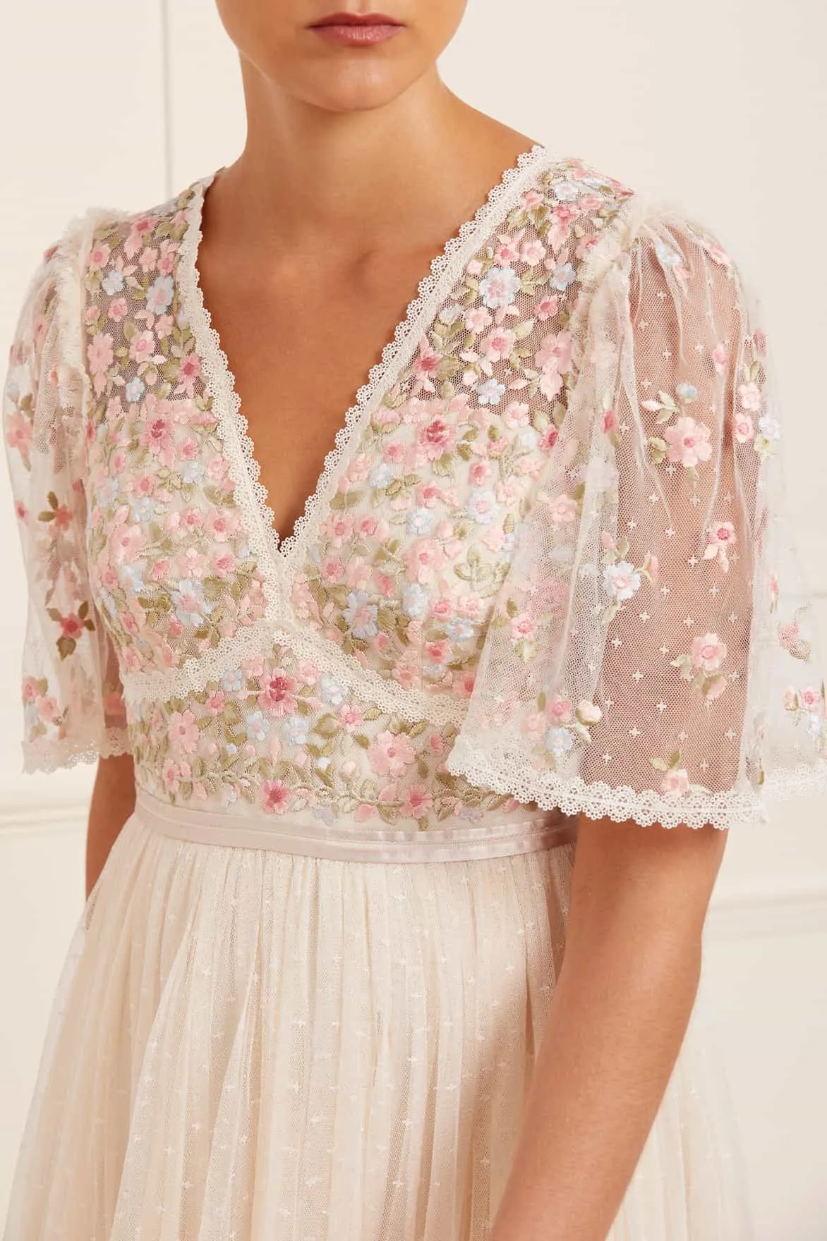 Summer Ready Ribbon Bouquet Bodice Ankle Gown