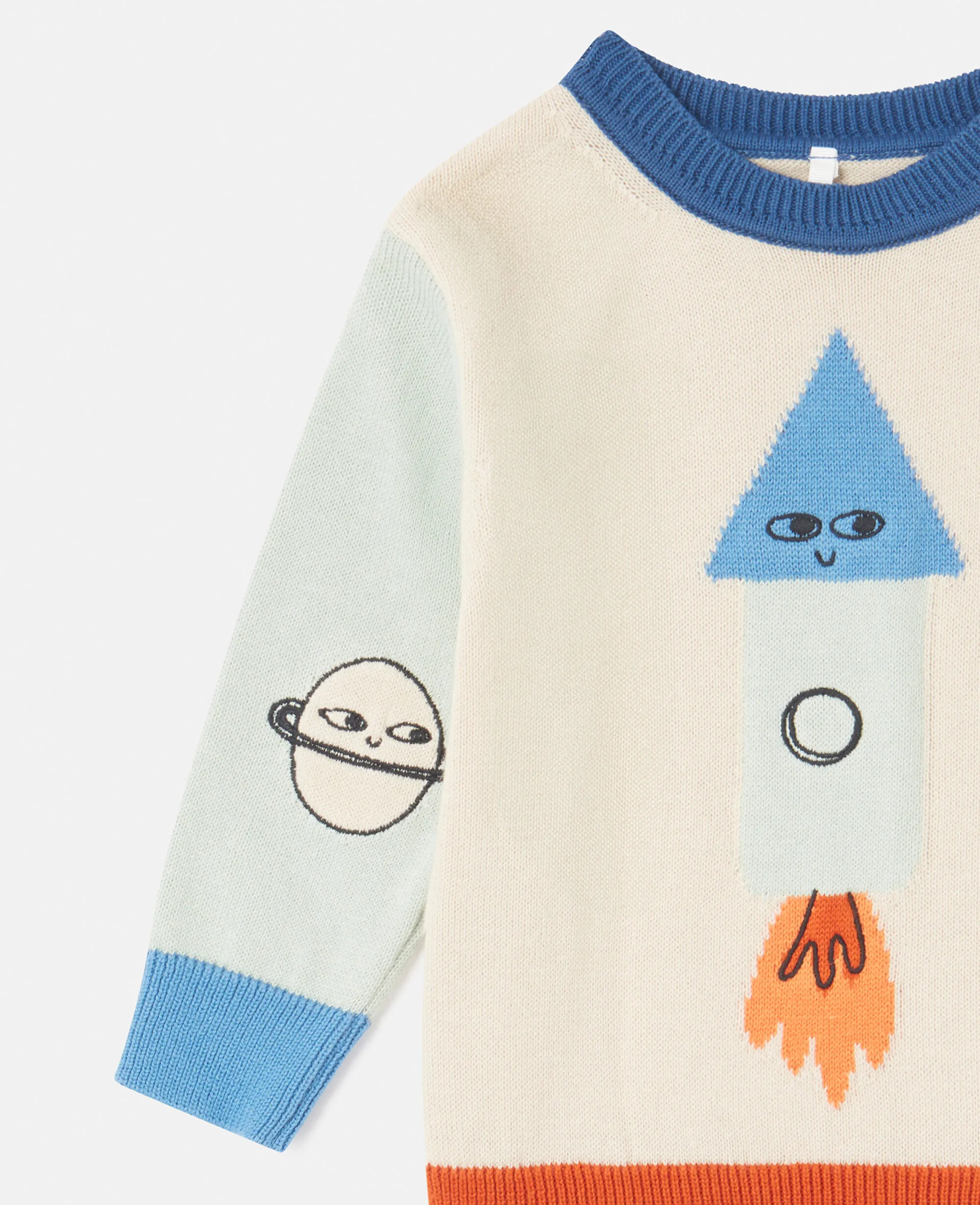 Space Knitted Graphic Sweater