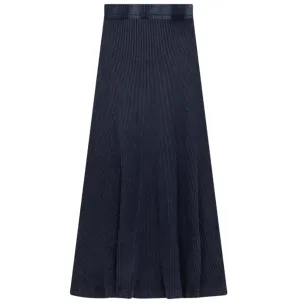 music concert Knee Length Spades Dark Denim Wash Ribbed Maxi SB1CM7582SLW
