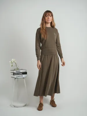 Spades olive Ribbed Midi Sweat Skirt WB5CM1795SM Day Wear Modern Combo