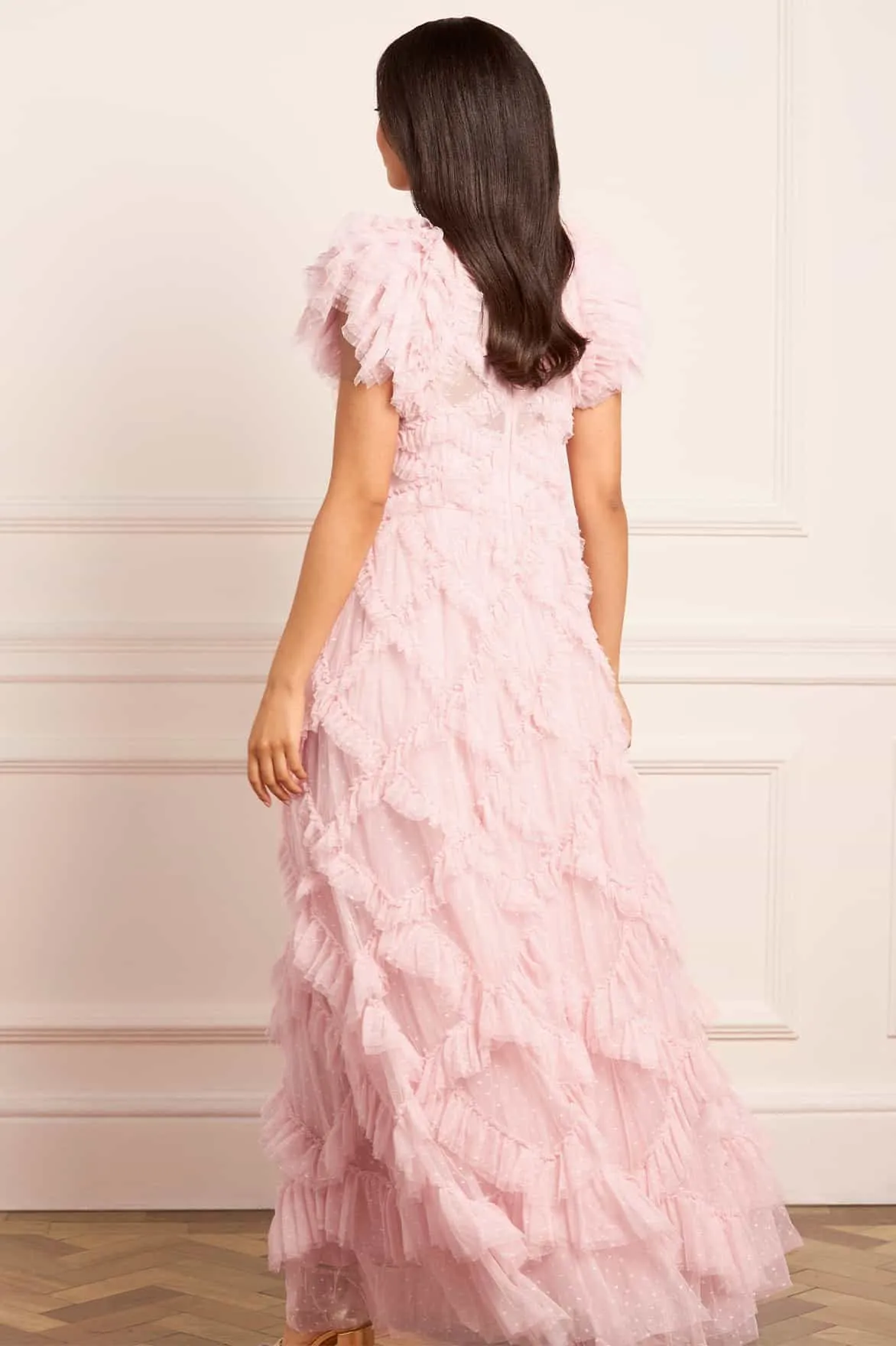 Genevieve Ruffle Gown Artisanal-Detail Effortless Vibe