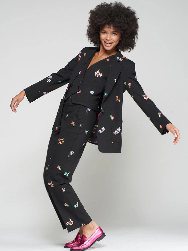 SPARKLE FLORAL BLAZER Sleek Fit Warm and Cozy