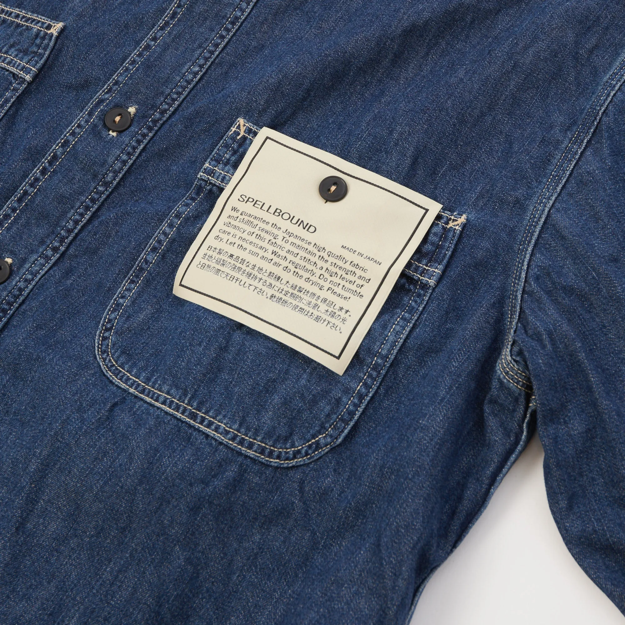 Spellbound 46-161E Denim Work Shirt - Mid Wash